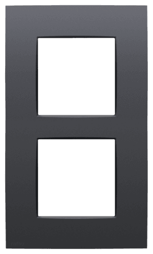 Plaque de recouvrement double, entraxe de 60 mm, verticale, couleur Niko Intense anthracite coated