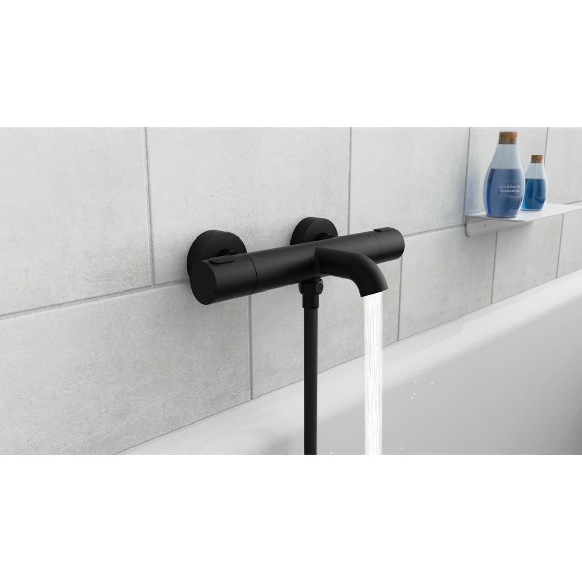 33196 LOS ANGELES Thermostatic bathtub mixer, black matt