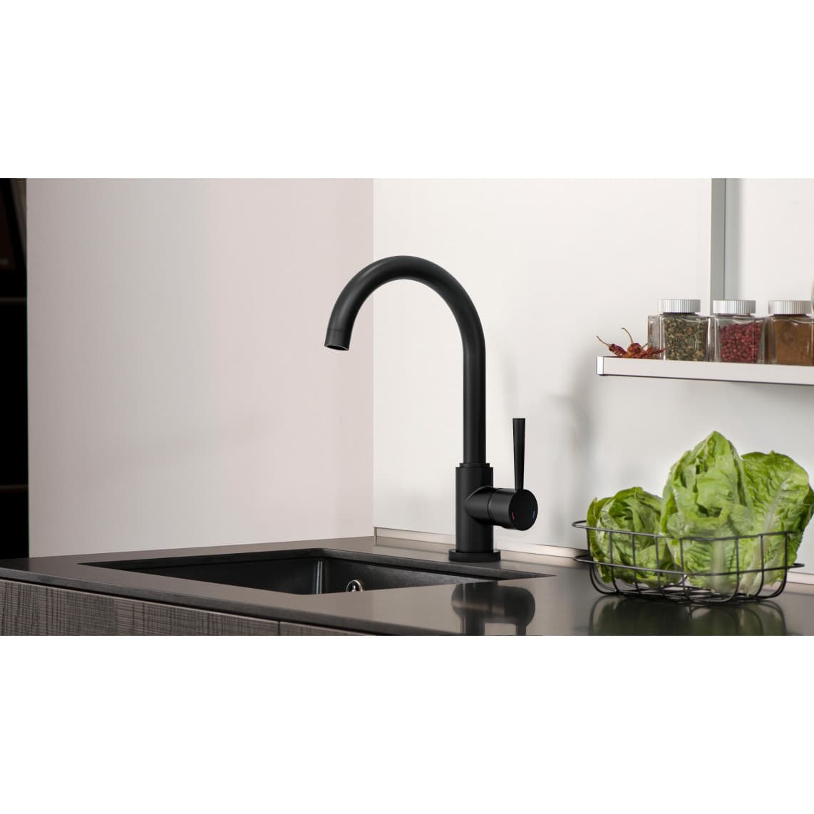 79166 CORNWALL Sink mixer, black matt