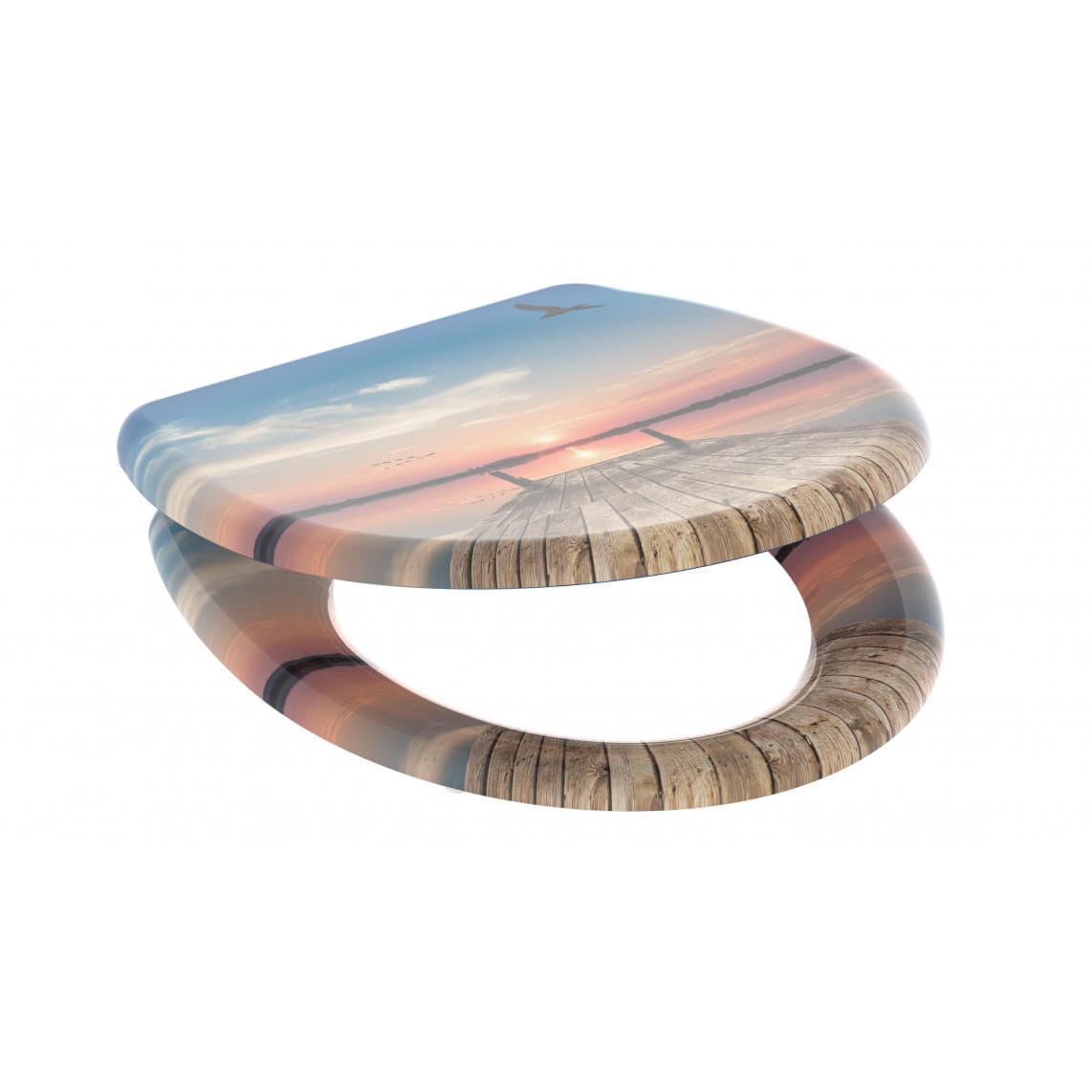 82378 abattant WC en Duroplast SUNSET SKY, avec frein de chute et déclipsable