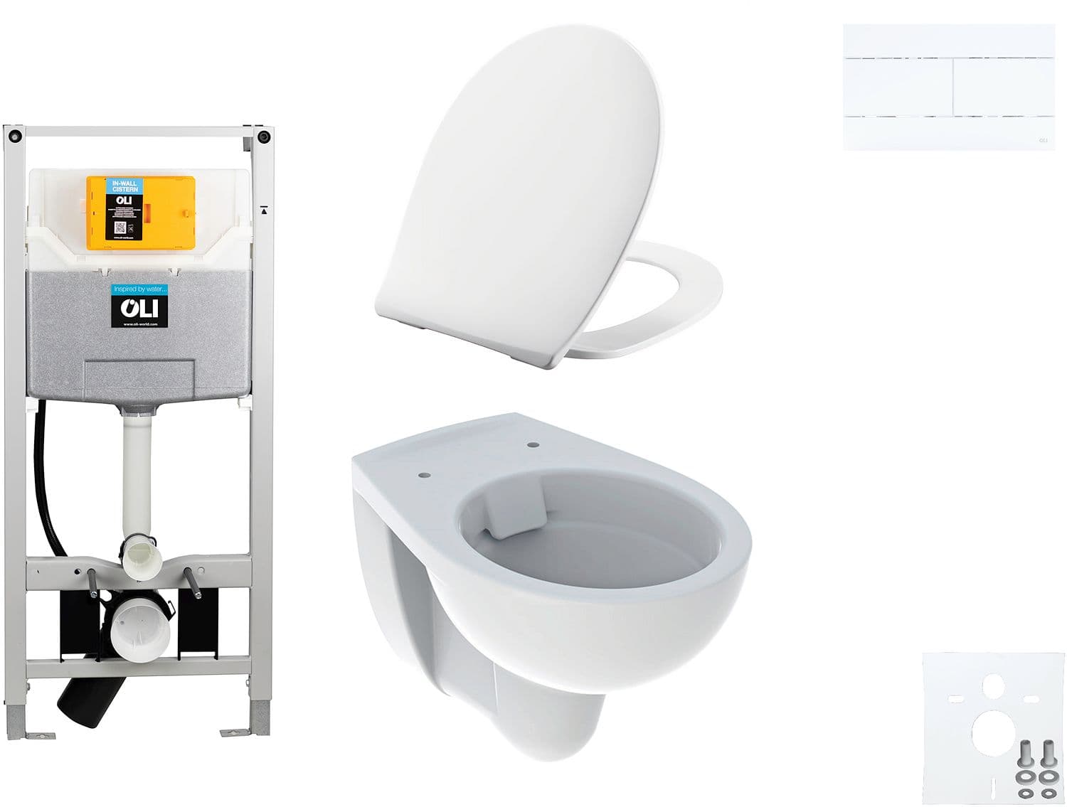 WALLFIX OLI WC SUSPENDU BASTIA RIMFREE PERSSALIT T SOFTCLOSE + LIFT-OFF SLIM BLANC
