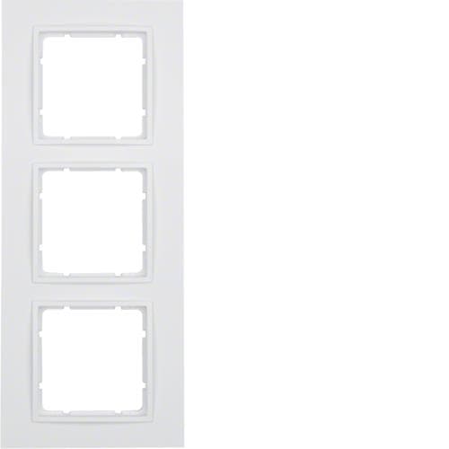 Plaque de recouvrement 3 postes Berker B.7 Blanc polaire, mat