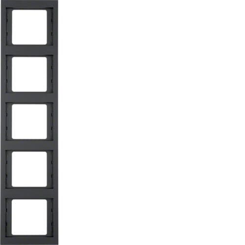Plaque de recouvrement 5 postes pour montage vertical Berker K.1 Anthracite, mat