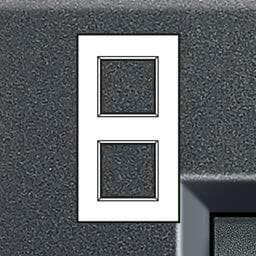 LivingLight - plaque rectangulaire 2 x 2 modules 71mm Anthracite