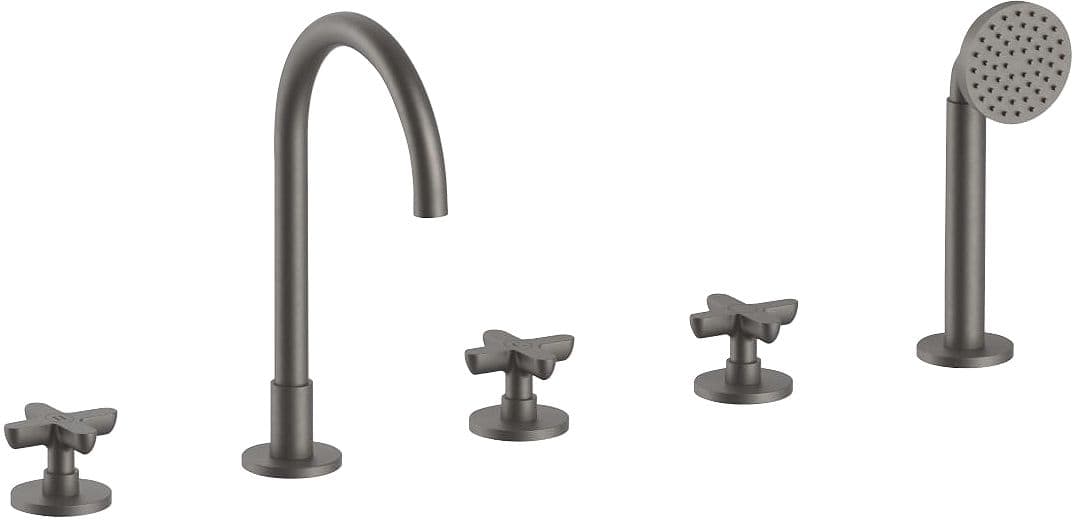 MITIGEUR BAIN 5 TROUS MONTAGE AU BORD DU BAIN ICONA CLASSIC FANTINI MAT GUN METAL PVD