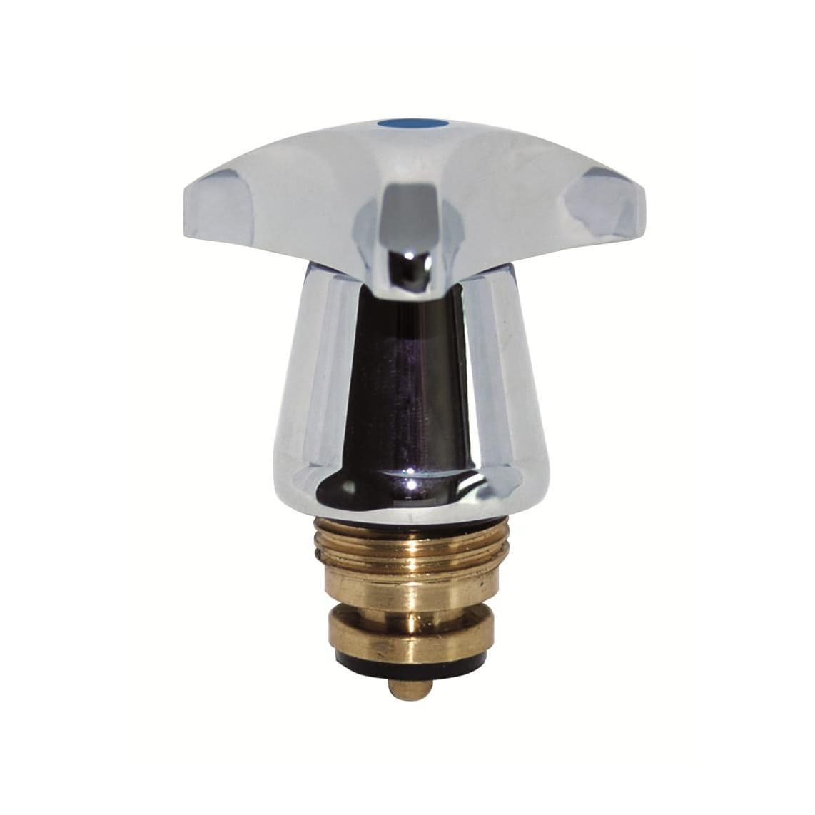 986150848 Poignée trébuchante en métal, chromé, 1/2", avec tête, Marquage bleu