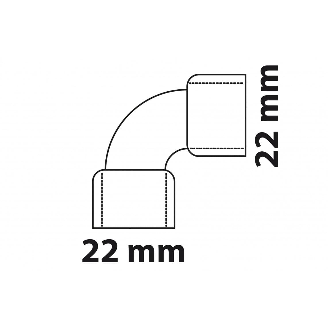 989035017 CU coude 90°, vierge, 22 mm, 2 manchons, (5090)