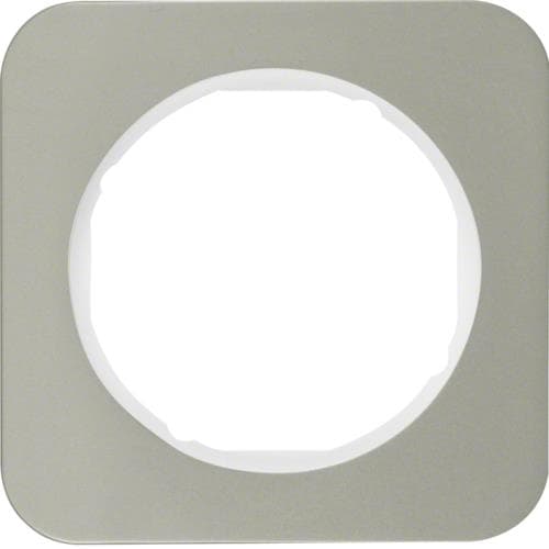 Plaque de recouvrement 1 poste Berker R.1 Inox / Blanc polaire