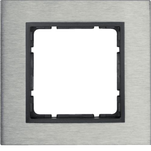 Plaque de recouvrement 1 poste Berker B.7 Inox / Anthracite
