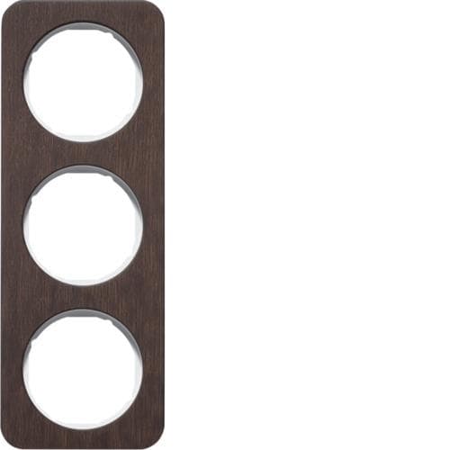 Plaque de recouvrement 3 postes R.1 Bois / Blanc polaire