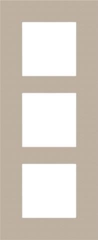 Plaque triple verticale entraxe 60mm Champagne