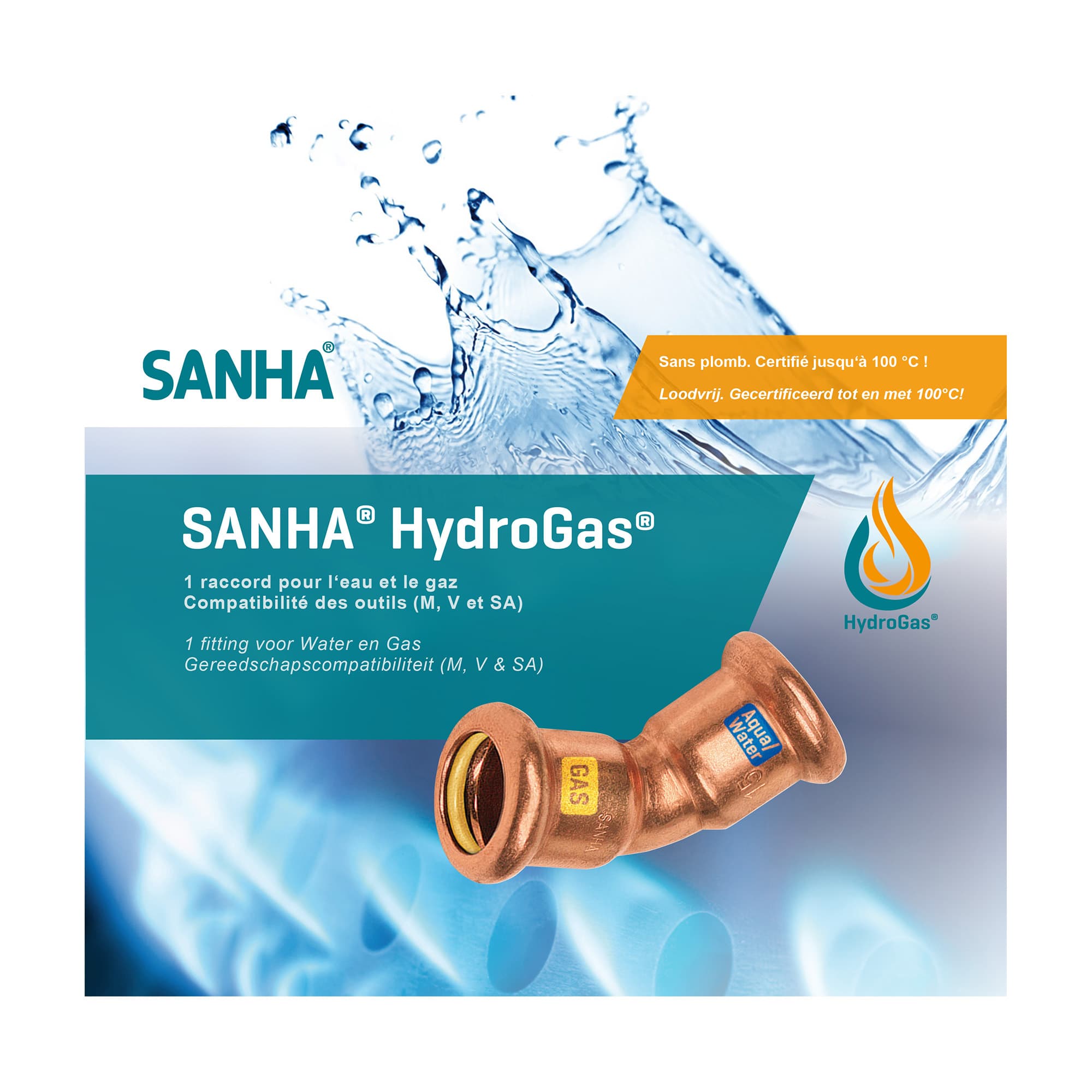Hydrogas courbe 45° M/F 15