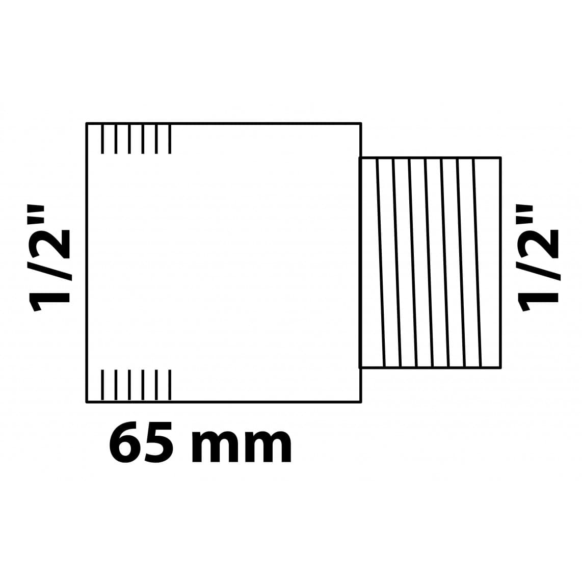 989317255 Tap extension, brass, 1/2" x 65 mm