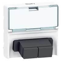 Mosaic fibre optique 2 x SC push pull 2 modules Blanc