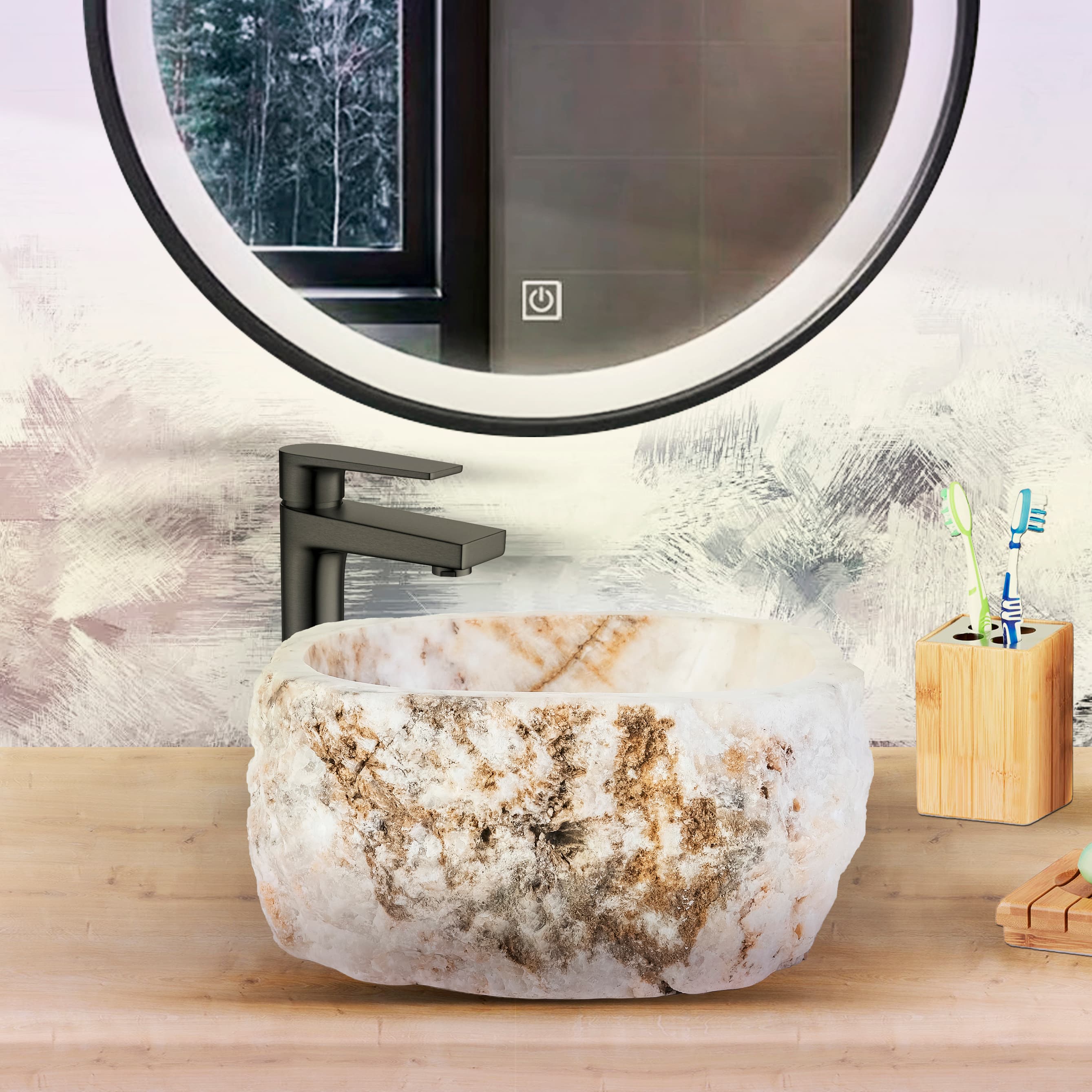 Washbasin Natural Sunset Onyx 30-35X15CM