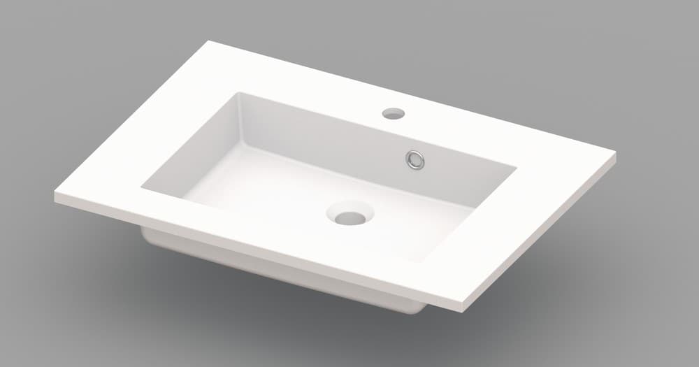 Van Marcke Coste tablette avec 1lavabo 700x500x200mm blanc marbre artificiel