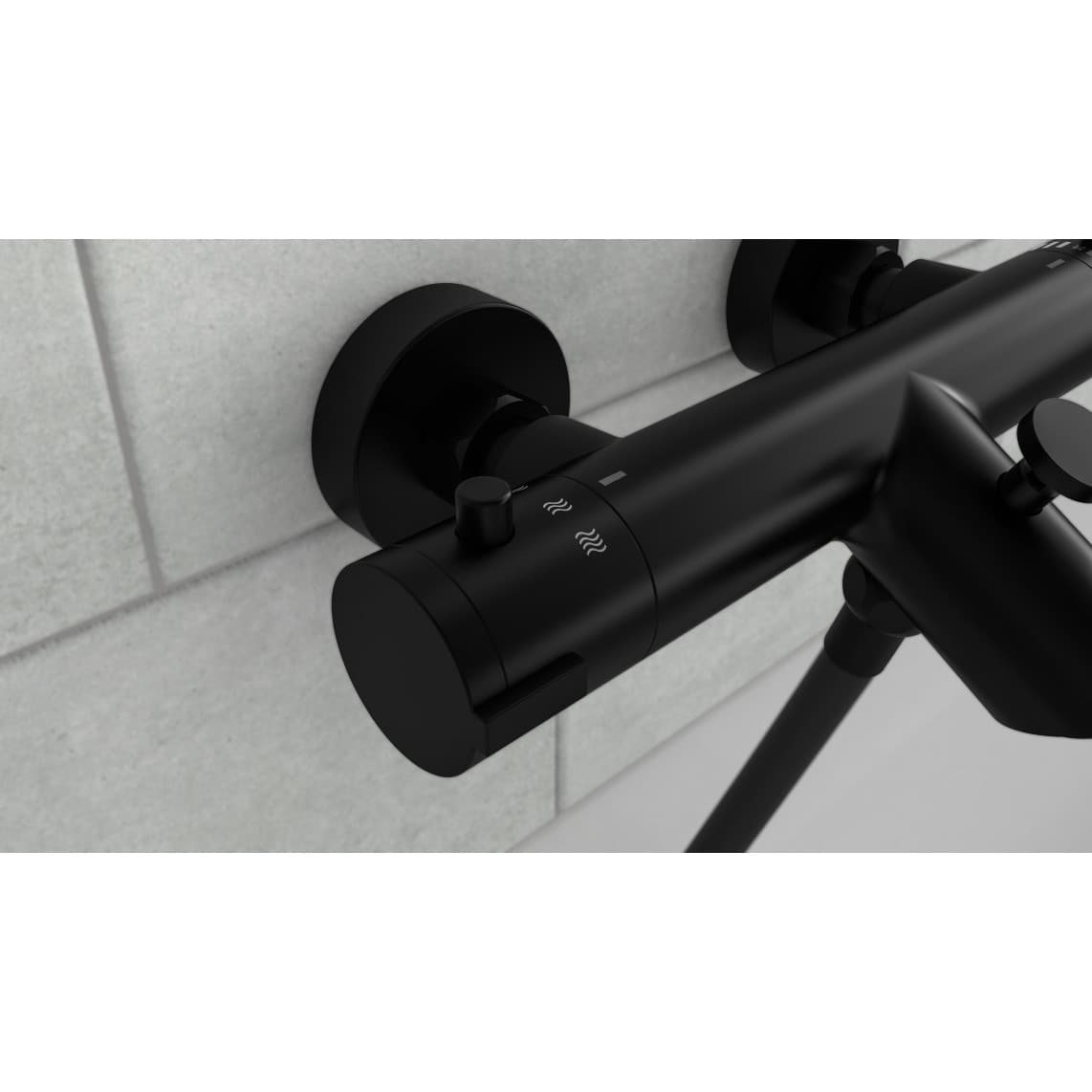 52476 LONDON Mitigeur thermostatique bain/douche, noir mat