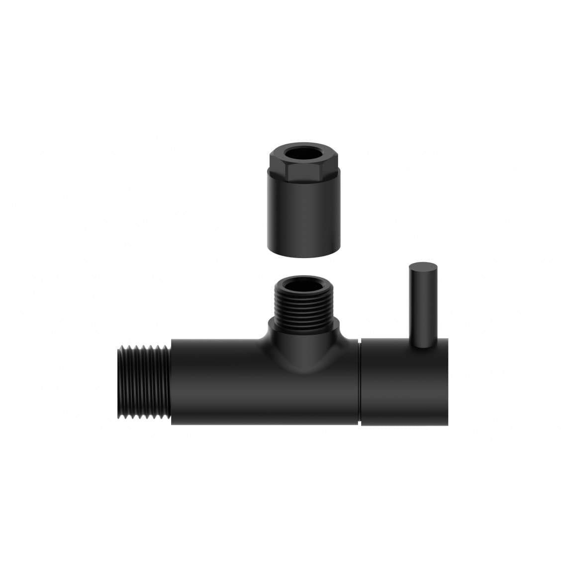 98166120 MS hoekstopkraan, 1/2"BU x 10 mmQ, zwart mat, met rozet