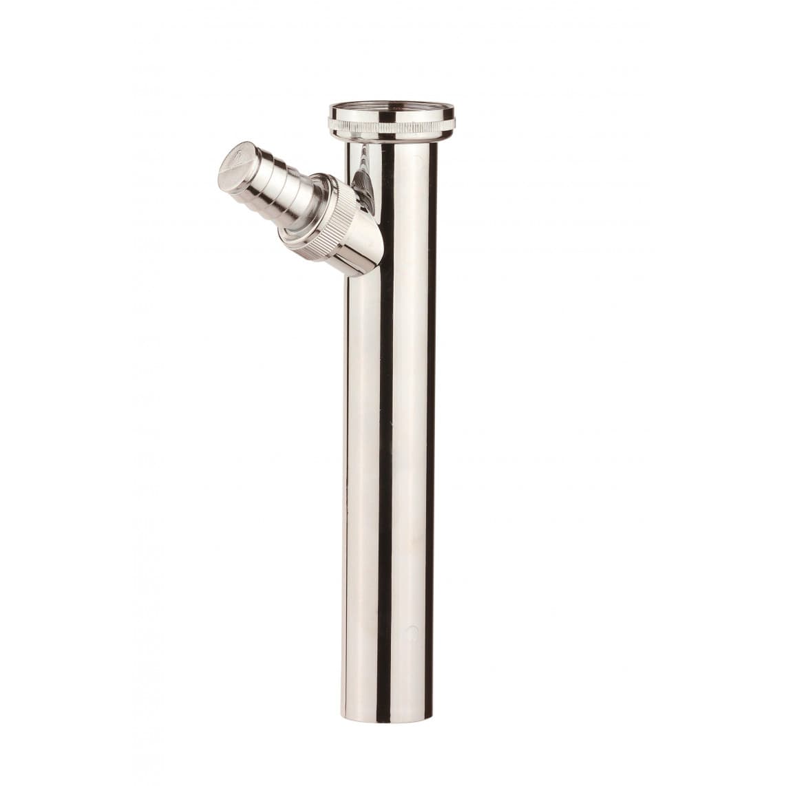 988401148 tube plongeur siphon, chromé, 1 1/4" x 3/4" T x 200 mm x 32 mm, avec raccord pour appareil de lavage