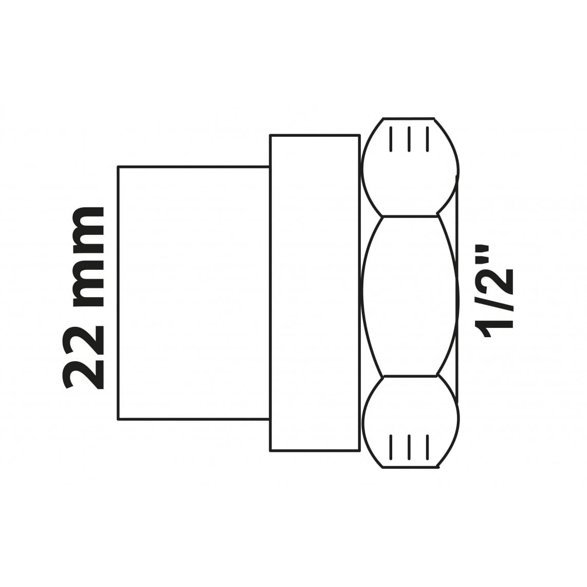989107017 BR manchon de transition, vierge, 22 mm x 1/2" F, 1 manchon (4270g)