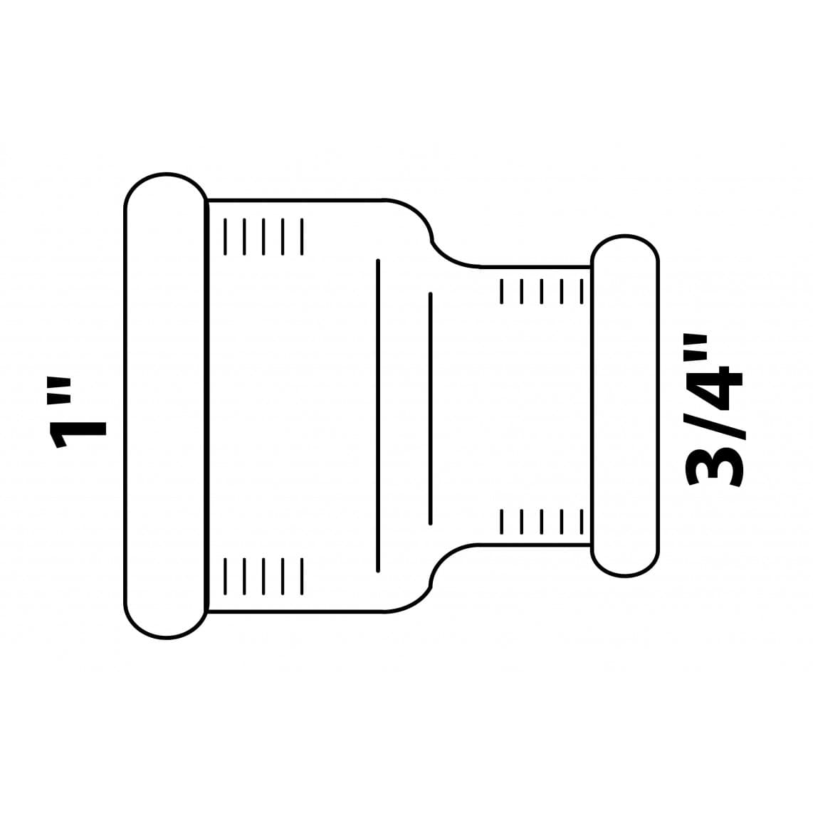 989375355 LT manchon réducteur, vierge, 1" F x 3/4" F,