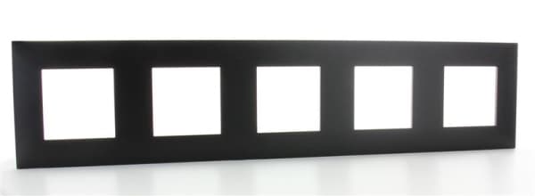 Valena plaque 5 postes horizontal - vertical entraxe 71mm Noir Chrome