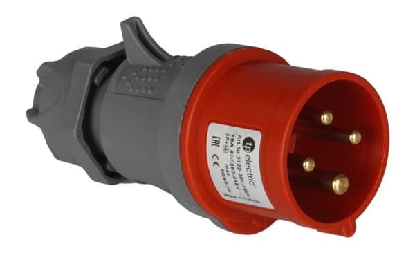 Fiche CEE mâle 4 x 16A 380 - 415Vac Rouge IP44 avec raccords rapides