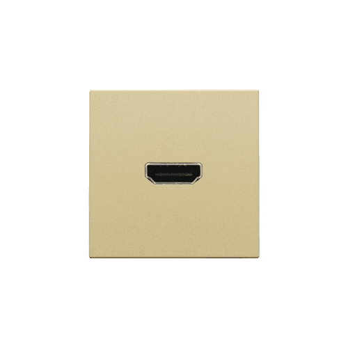 Set de finition avec prise HDMI/HDMI, couleur gold coated