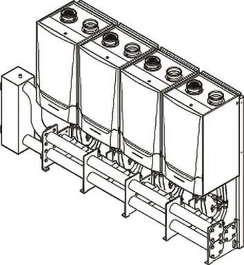 SYSTEME CASCADE PREFAB COMPLET POUR MONTAGE EN LV DE 4X QUINTA ACE 160 REMEHA