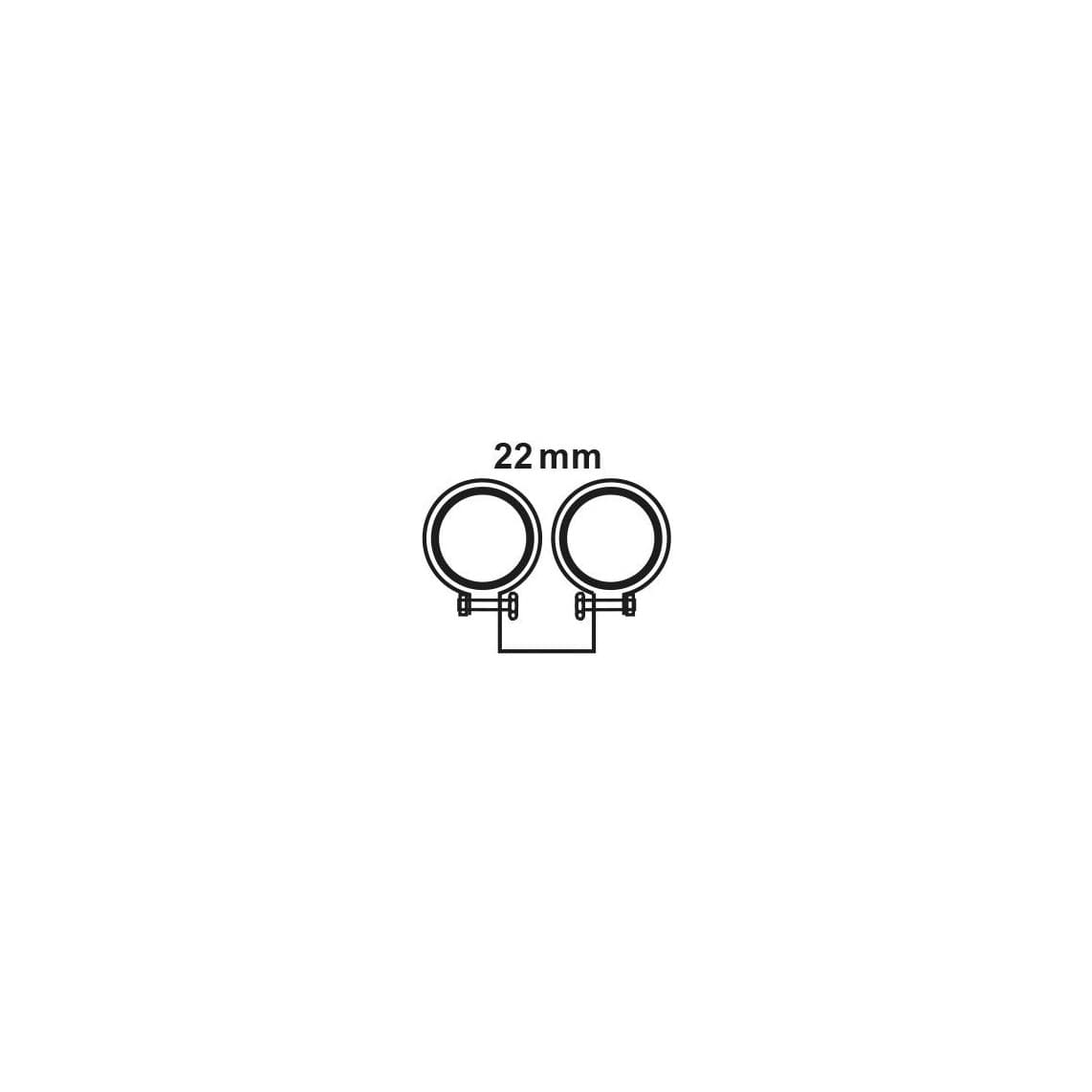 973297217 double collier pour tubes, 22 mm, insonorisé