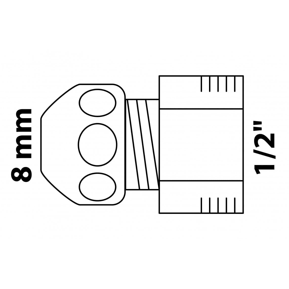 986273048 LT raccord à sertir-Nippel, chromé, 1/2" F x 8 mmQ