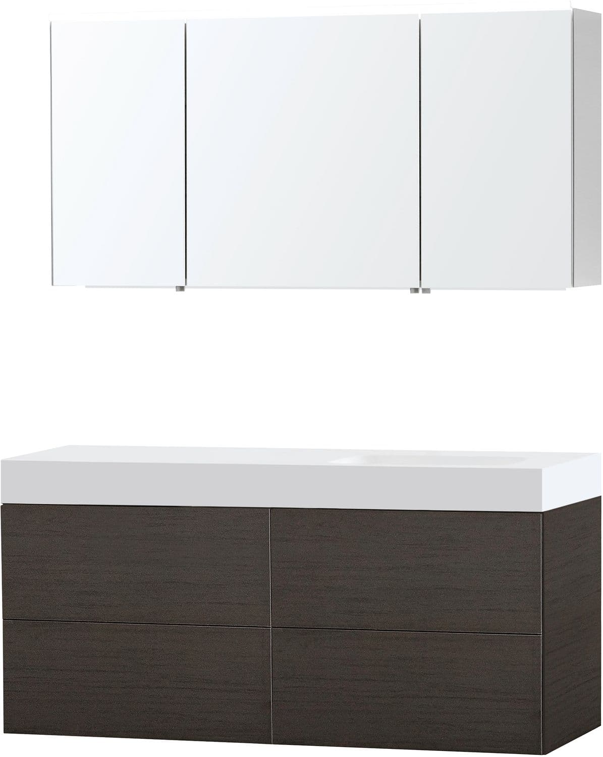 MEUBLE PURO SOLO WENGE ASYMETRIQUE 140 DROITE SOLID PURO ARMOIRE TOILETTE