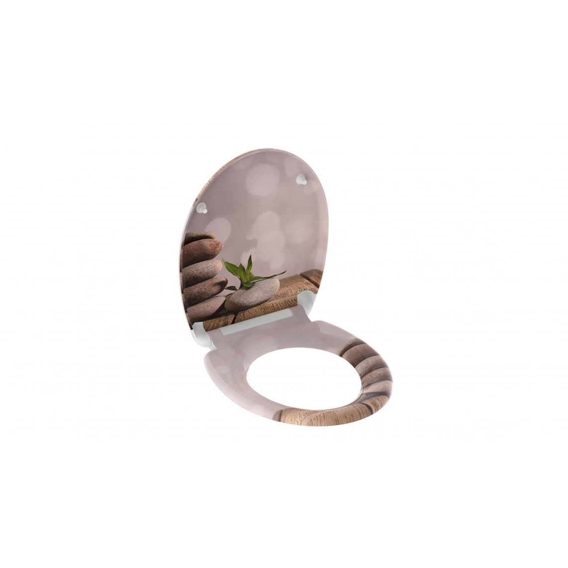 82380 abattant WC en Duroplast STONE PYRAMID, avec frein de chute et déclipsable