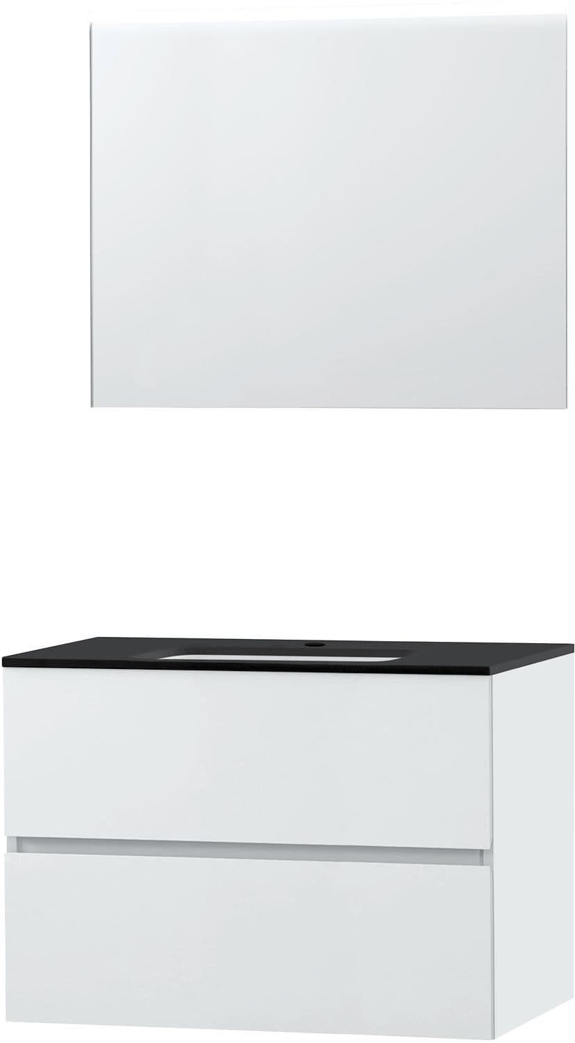 MEUBLE MOLTO POUDRE BLANC 90 BLEU BELGE MIROIR