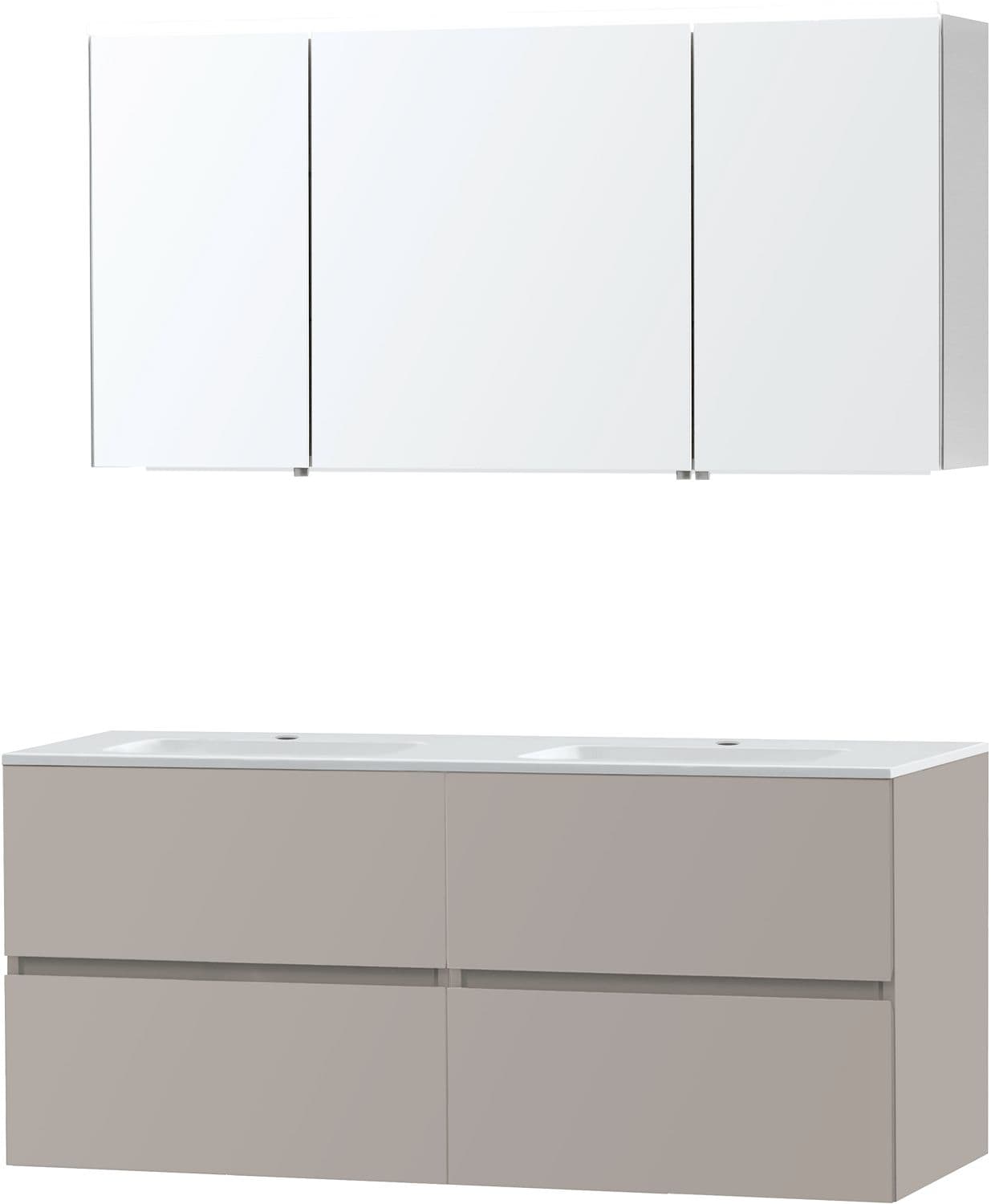 MEUBLE MOLTO POUDRE GRIS 140 MARBRE SYNTHETIQUE ARMOIRE TOILETTE