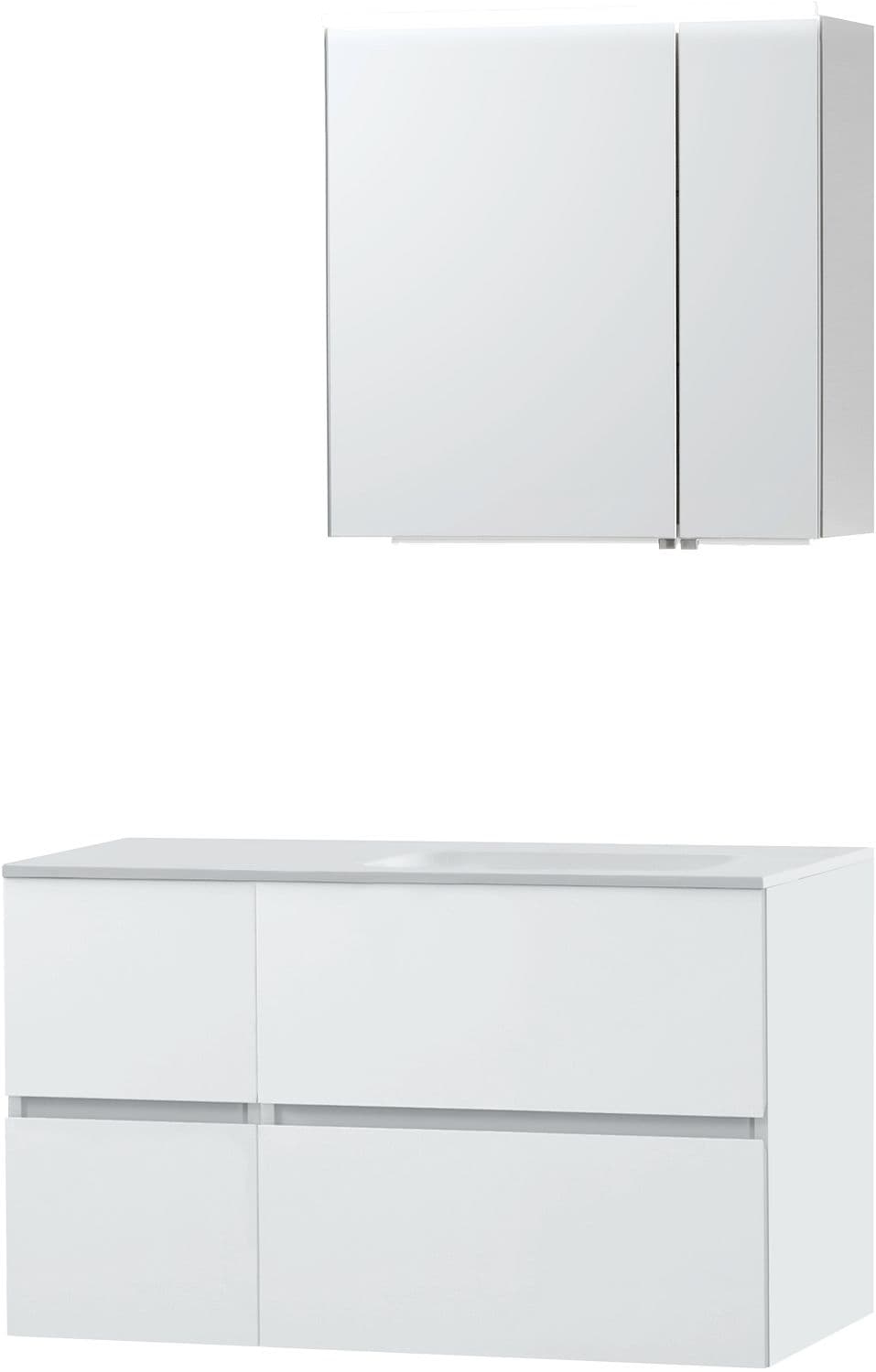 MEUBLE MOLTO POUDRE BLANC 105 DROITE SOLID ARMOIRE TOILETTE 70