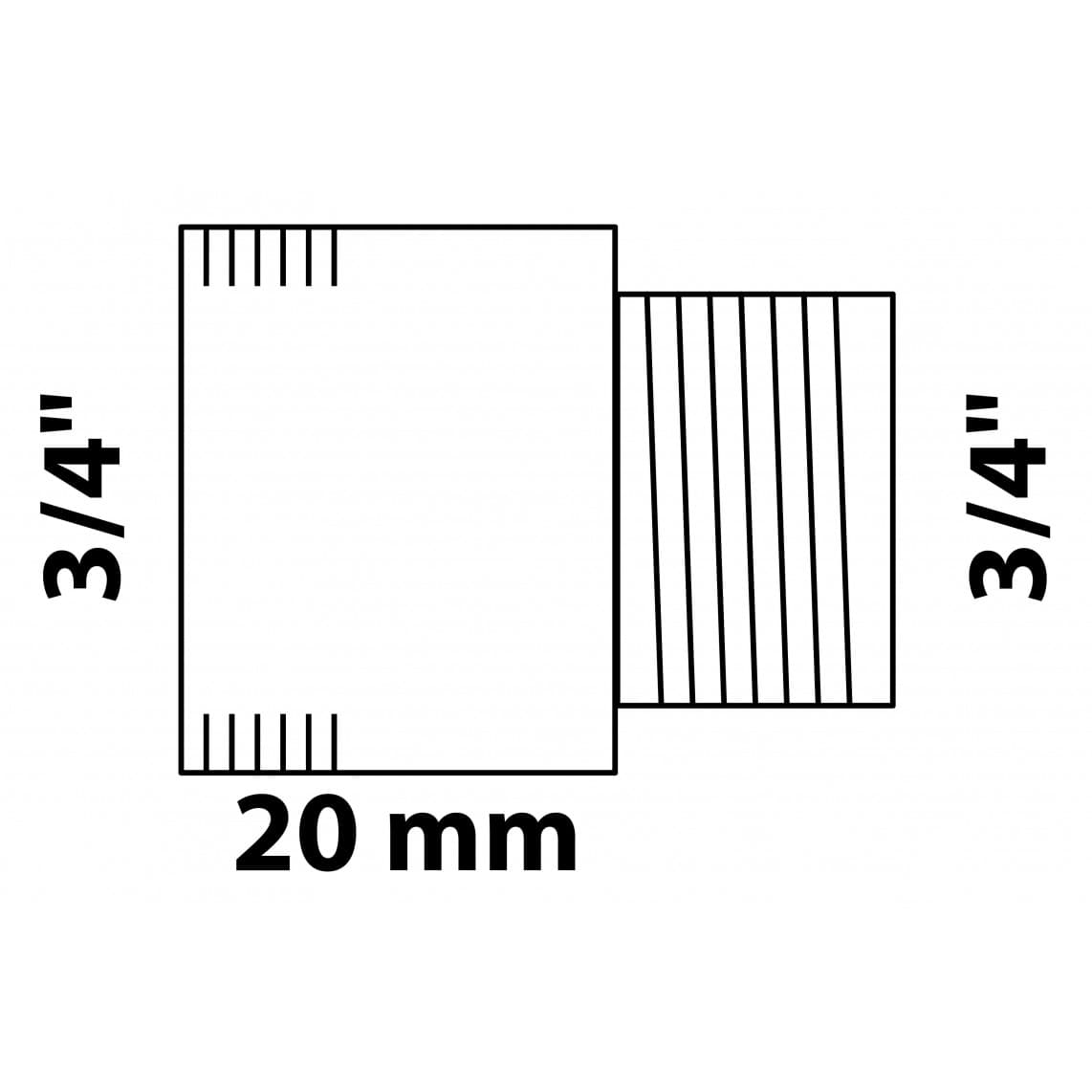 989318355 MS kraan verlengstuk, blanco, 3/4" x 20 mm