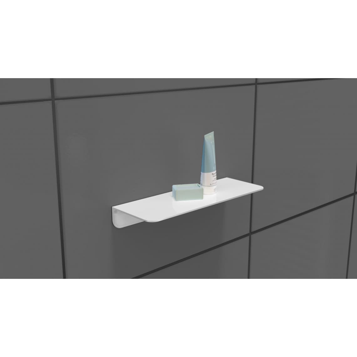 BA0950 Tablette de douche, blanc, à coller