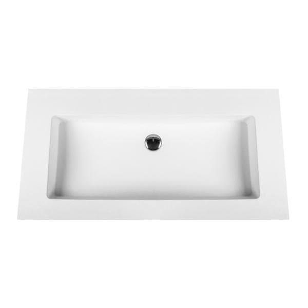 ALONI SOLID SURFACE LAVABO SANS TROU DE ROBINET (80CM) - BLANC