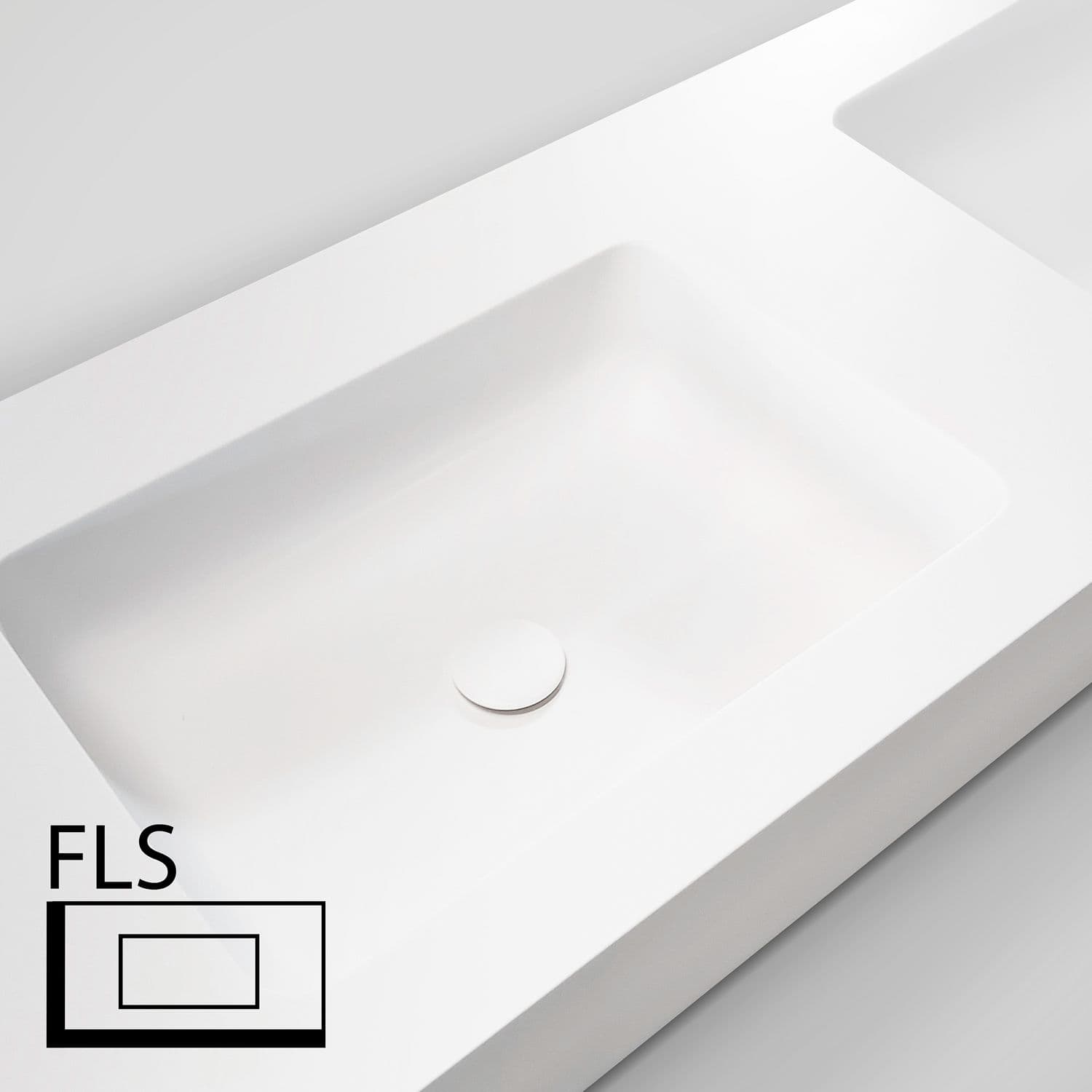 TABLET TAILOR TOP DOUBLE LAVABO CENTRAL FLS 200CM SOLID XONYX BLANC
