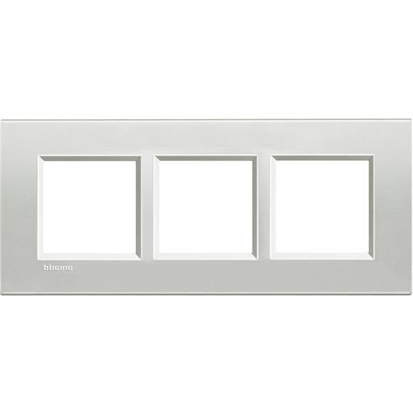 LivingLight - plaque rectangulaire 3 x 2 modules 57mm Argent