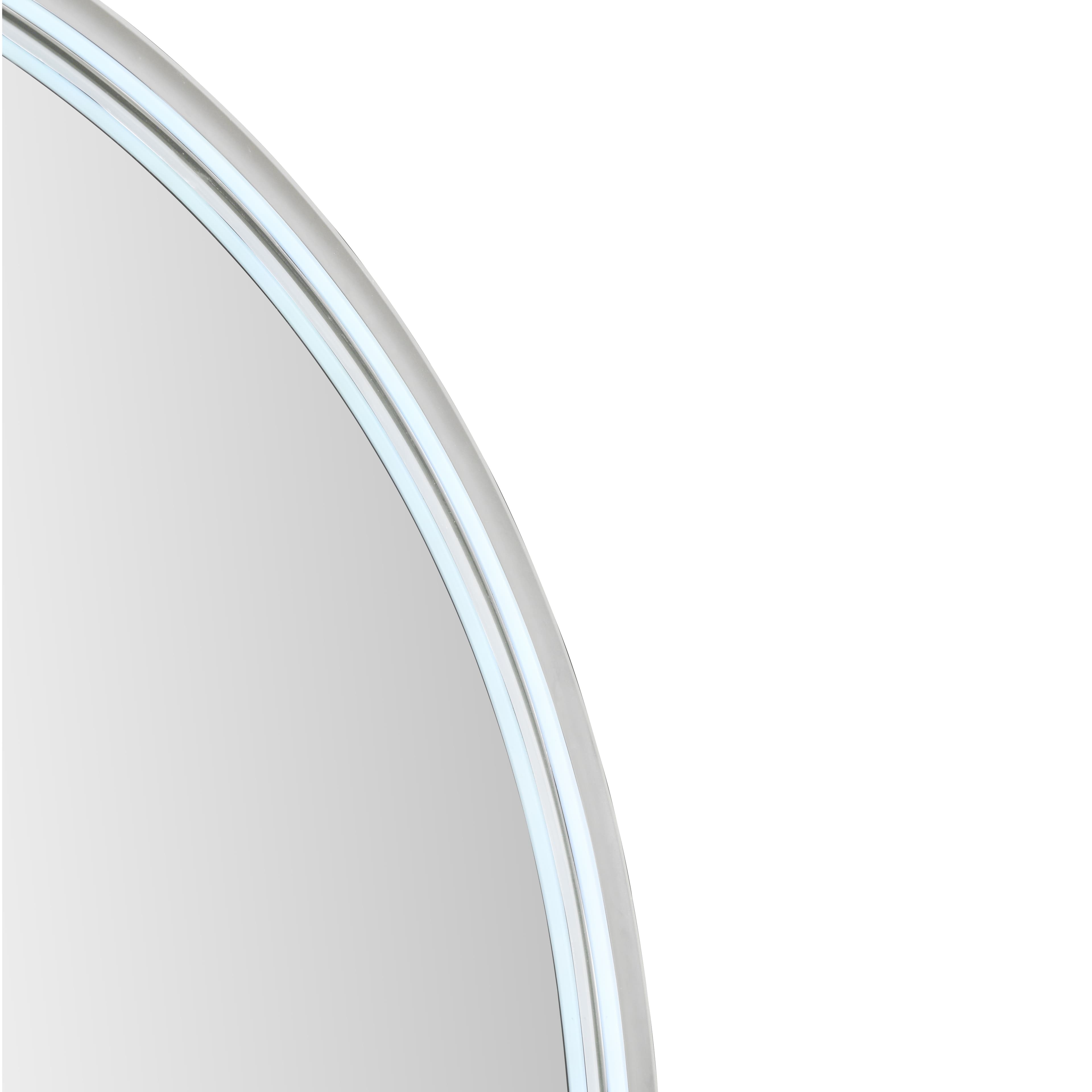 ALONI AVALO MIROIR - AVEC ÉCLAIRAGE LED - OVALE - AVEC CADRE - AVEC CHAUFFAGE - TEMPÉRATURE DE COULEUR LED 3500-6500K - 50X100CM - FINITION INOX BROSSÉ