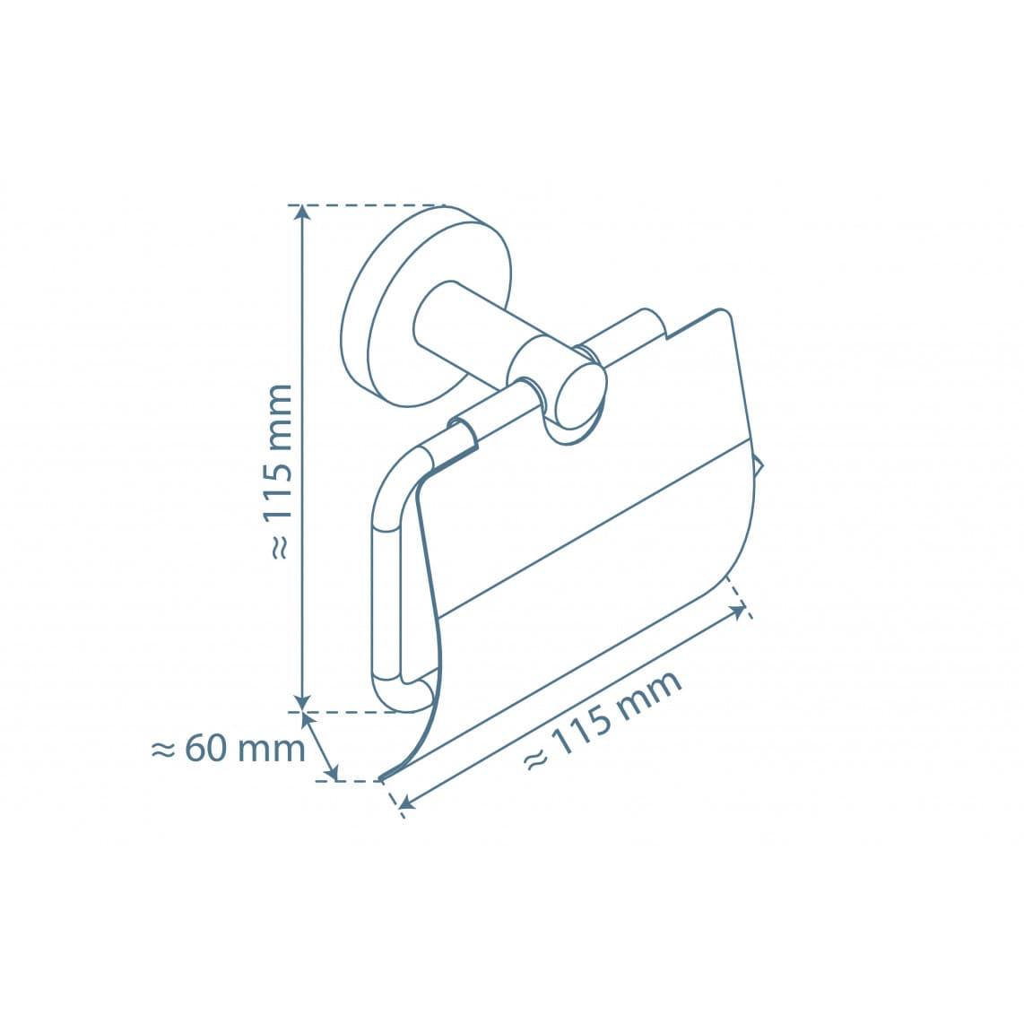10113 LONDON Toilet paper holder, chrome, with lid