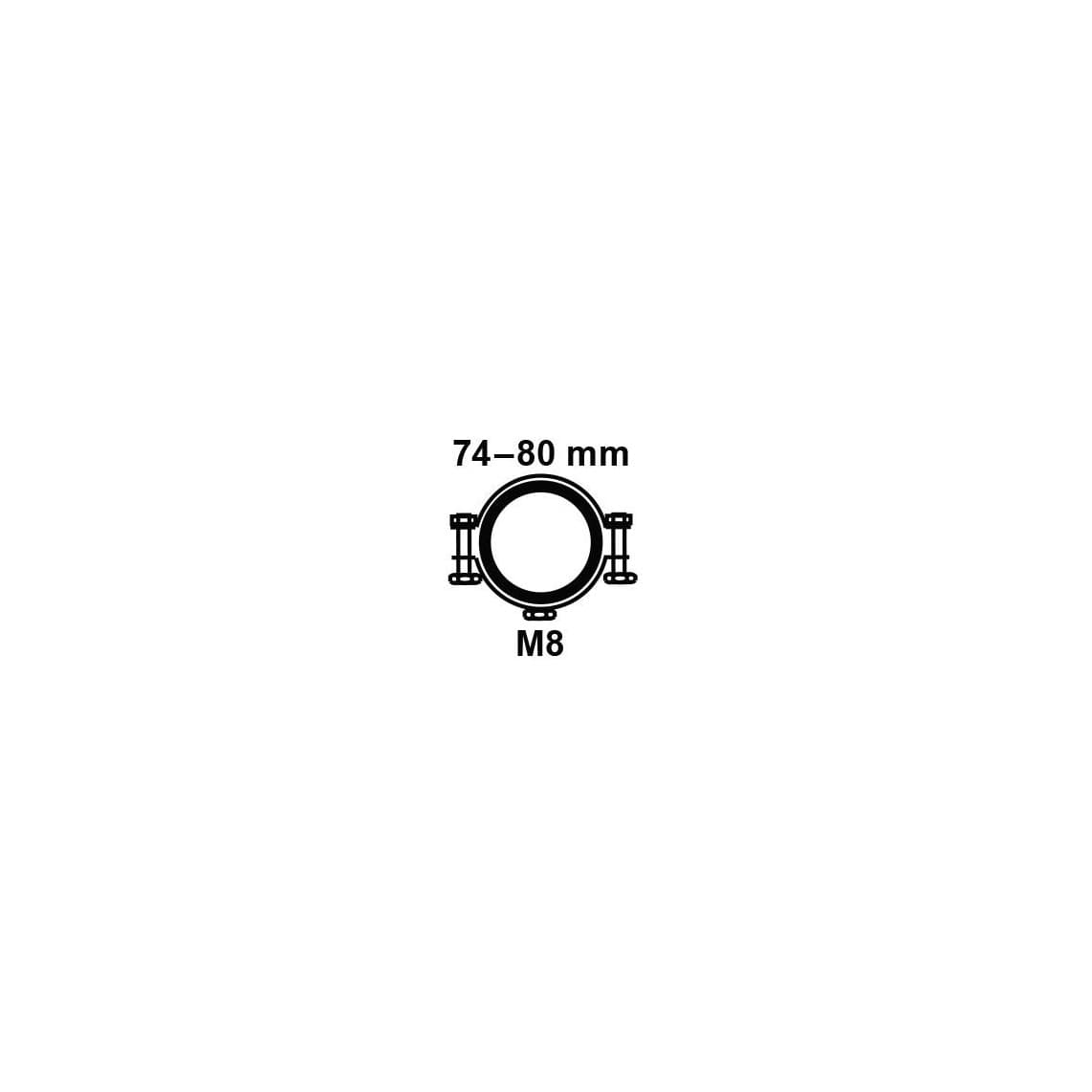 973553017 collier pour tuyau, 74 - 80 mm, insonorisé, pour 2 1/2", avec manchon fileté M8