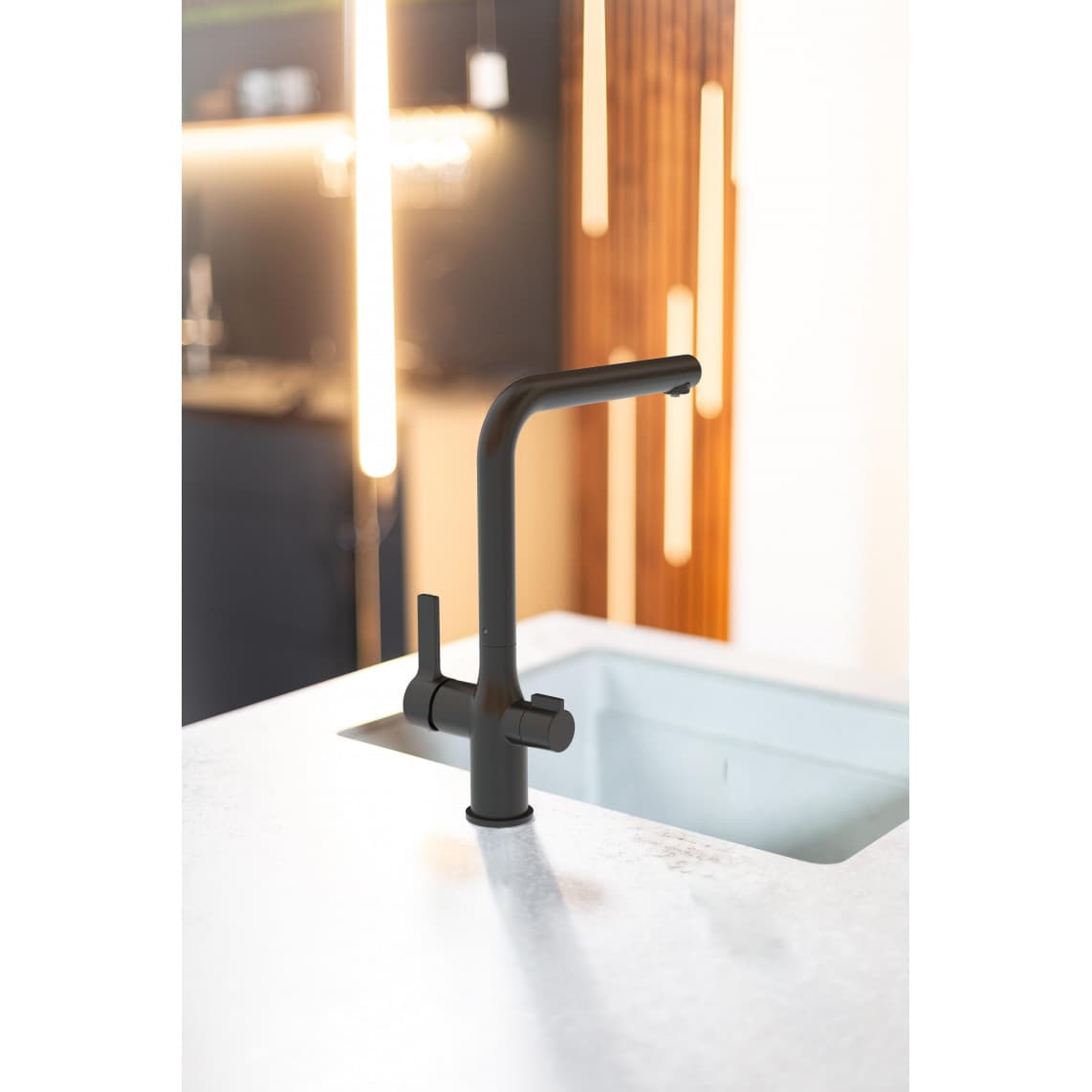 99860 AQUASTAR PRO Drinking water sink mixer, black matt, with filter system