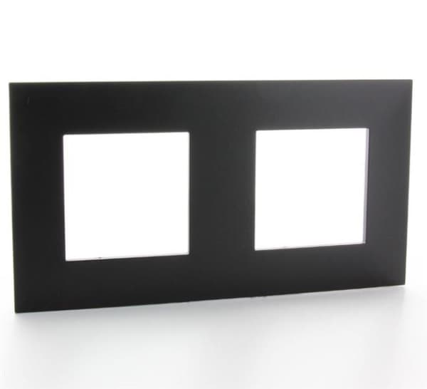 Valena plaque 2 postes horizontal - vertical entraxe 71mm Noir Cuivre