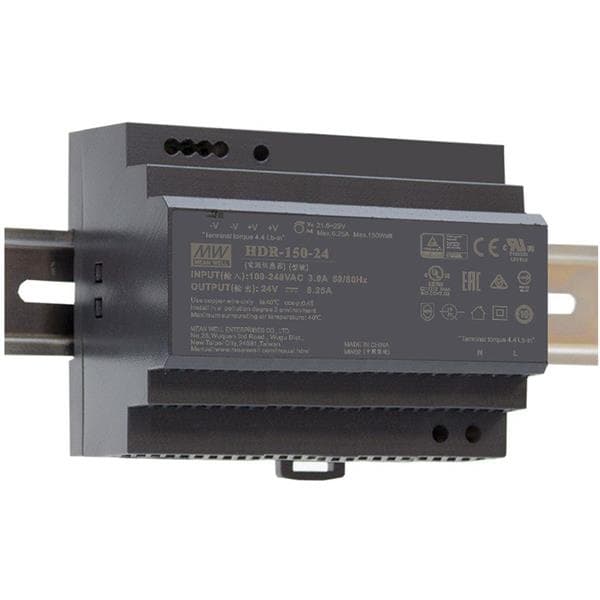Alimentation sur rail Din ultra mince Ac - Dc; plage d'entrée 85 - 264Vac; sortie 24Vdc à 6.25A