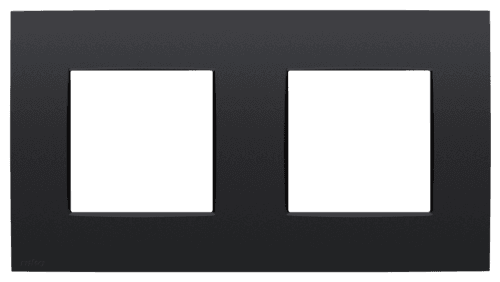 Plaque de recouvrement double avec un entraxe de 71 mm, couleur Niko Intense matt black coated