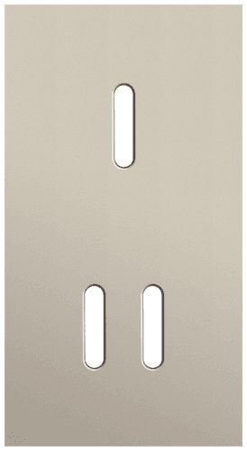 Plaque de recouvrement double, verticale 71 mm d'entraxe, pour une fonction de commutation simple et une double, Niko Rocker steel champagne coated