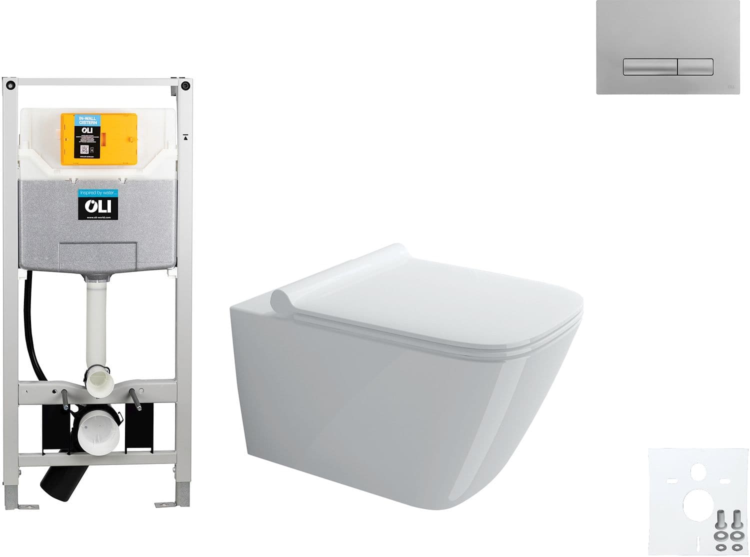 WALLFIX OLI WC SUSPENDU CATALANO GREEN QUICK-RELEASE SOFTCLOSE ANTIBACTERIEN GLAM MAT CHROME